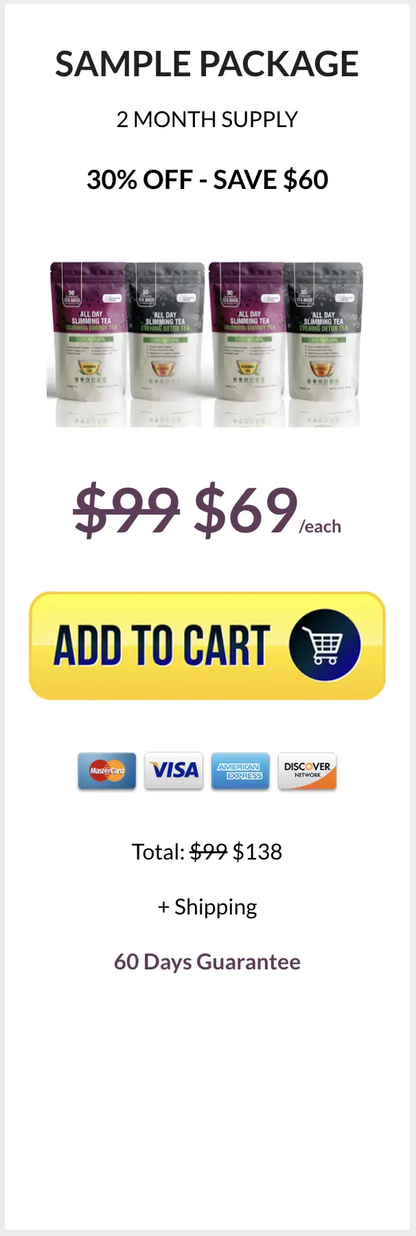 All Day Slimming Tea three packets order